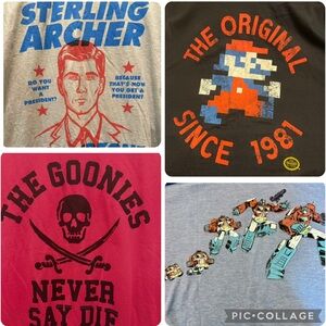 XL Graphic Tee Bundle (Lot of 4) | Transformers•Archer •The Goonies•Super Mario